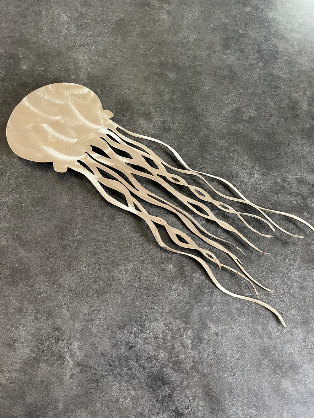 Metal Art Steel Jellyfish Wall Hanging Decor Sculpture Industrial Patina